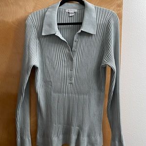 NWOT Athleta Ribbed Polo Sweater 2X - Light Sage Green. Perfect condition!